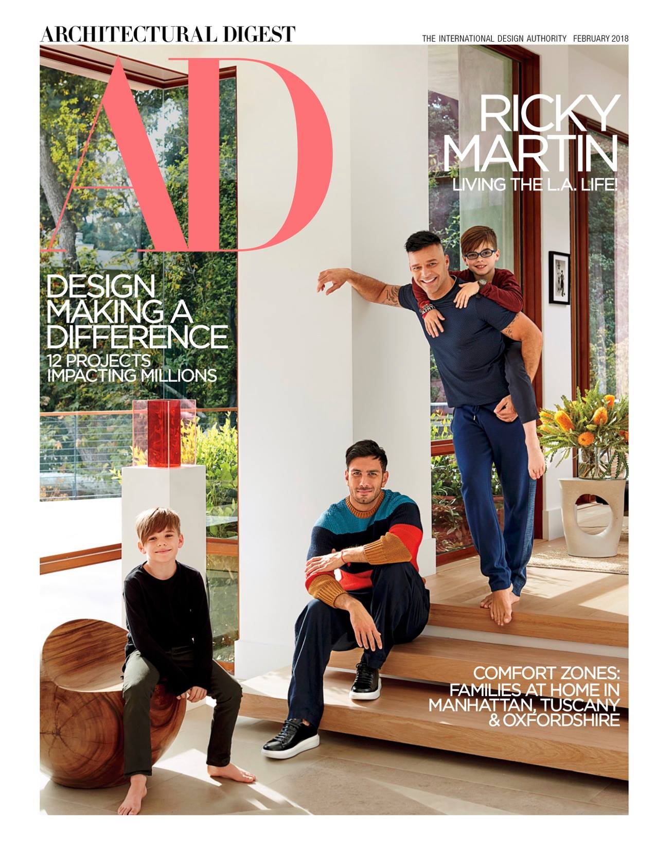 早前Ricky Martin和Jwan Yosefv曾帶同兩位兒子一起登上雜誌封面